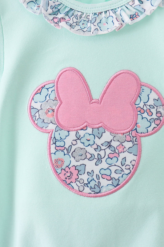 Mint Floral Character Ruffle Bubble