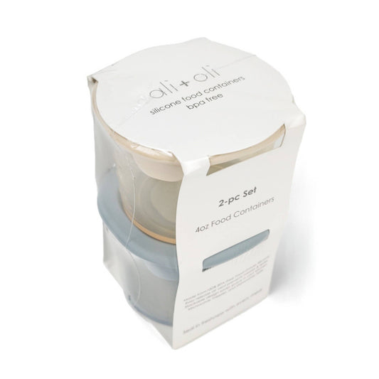 Ali+Oli Silicone Food Containers (4oz) 2-pack (Sky-Khaki)