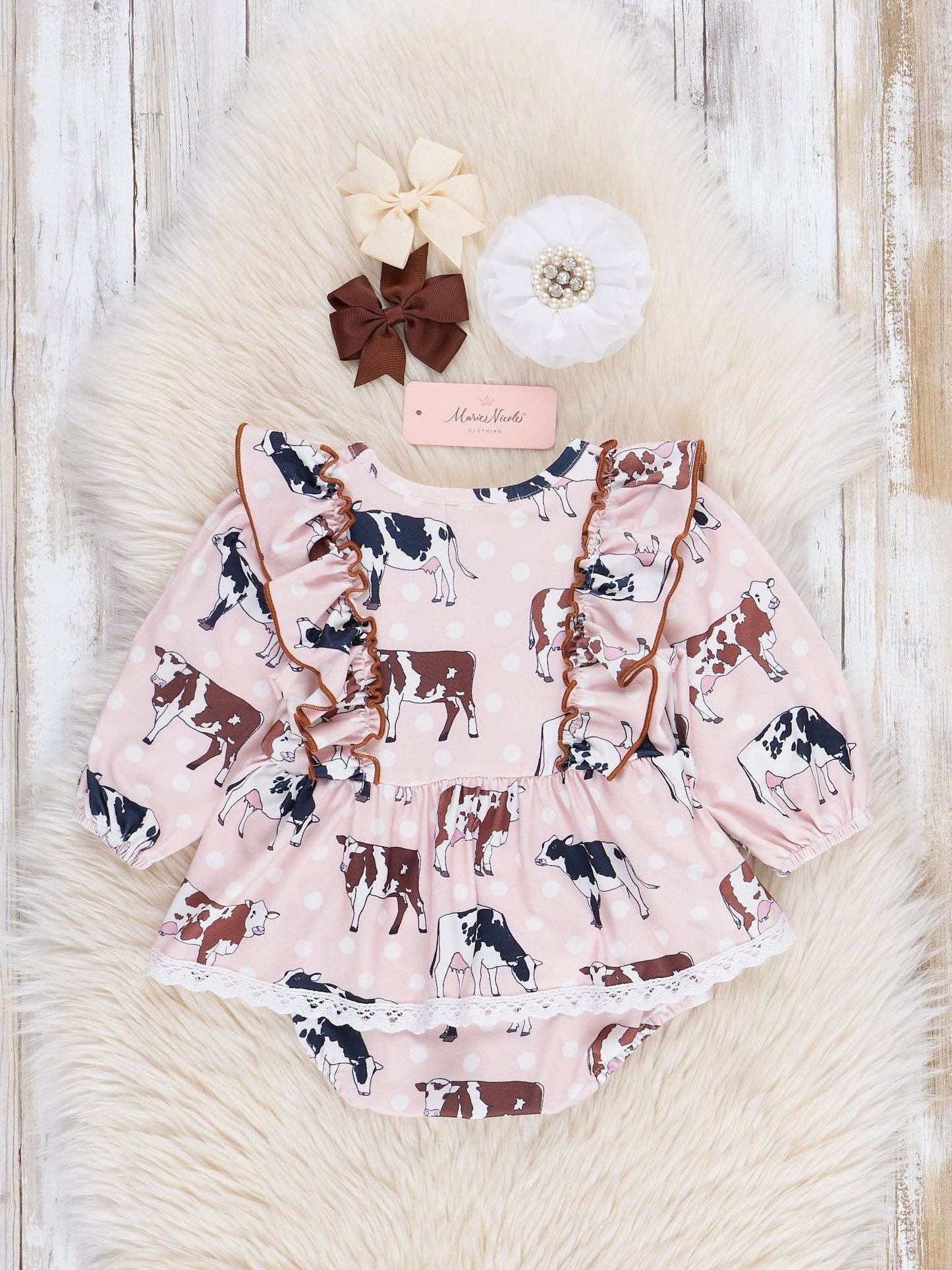 Brown Cow Ruffle Bubble