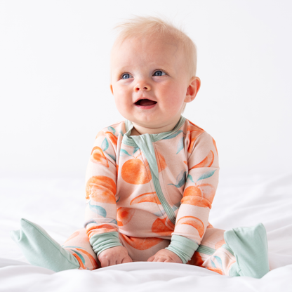 Baby Bamboo Pajamas w/ DreamCuffs® - Fresh Peach