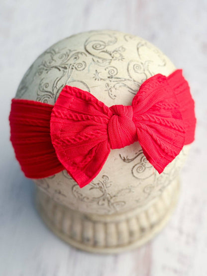 Cable Knit Bow Headbands