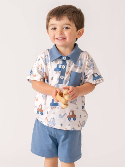 Busy Excavators Polo Outfit