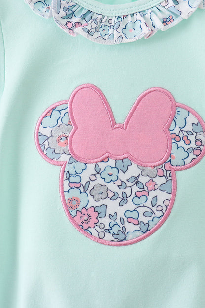 Mint Floral Character Ruffle Bubble