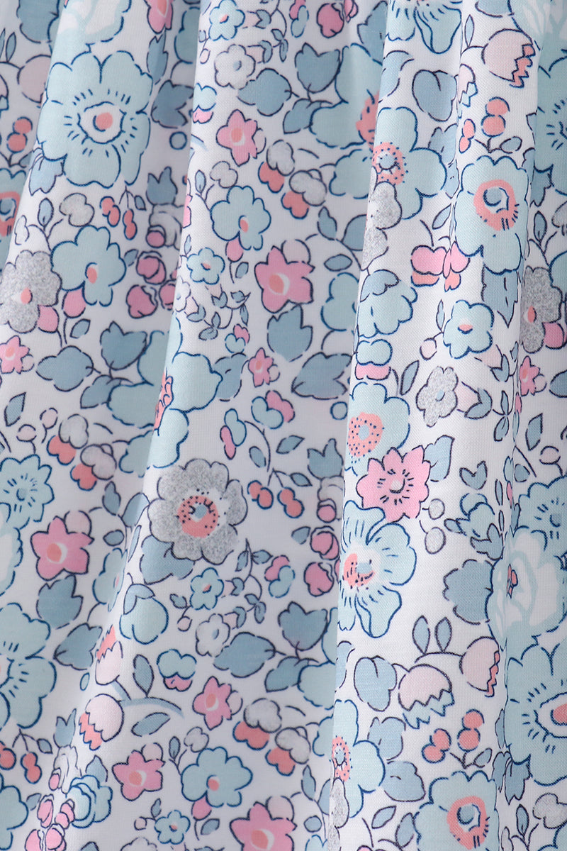 Mint Floral Character Ruffle Dress