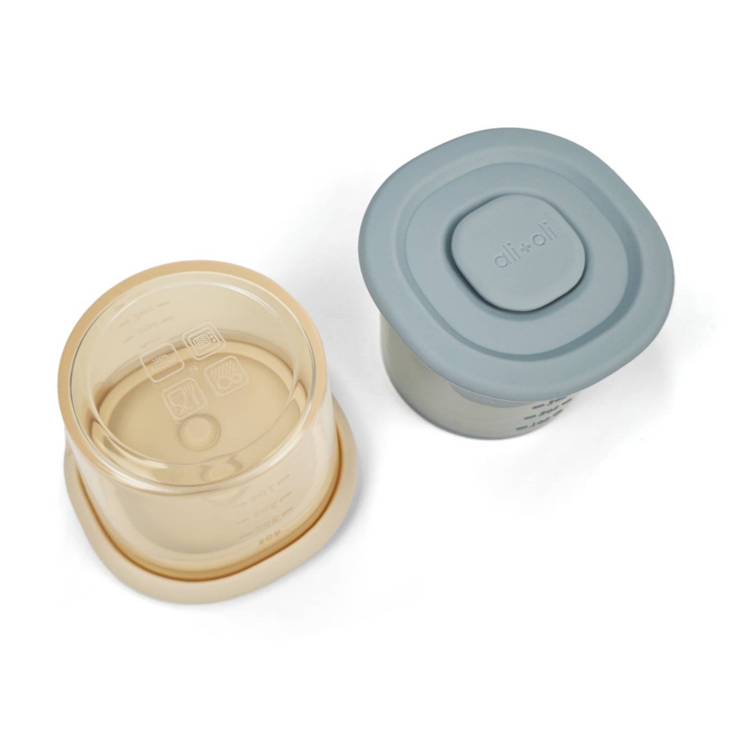 Ali+Oli Silicone Food Containers (4oz) 2-pack (Sky-Khaki)