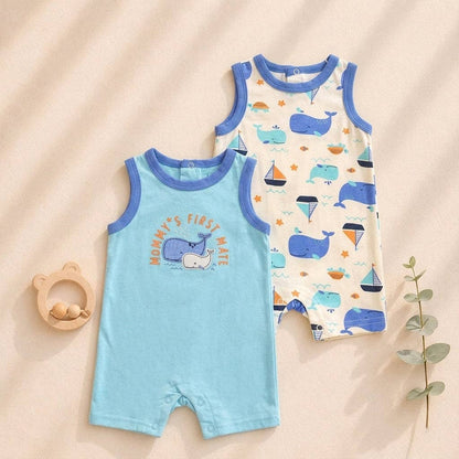 2pcs Set Baby Sleeveless Rompers Tank Top Jumpsuit