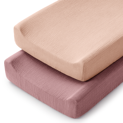 Muslin Fitted Changing Pad Cover, 2 Pack by Comfy Cubs