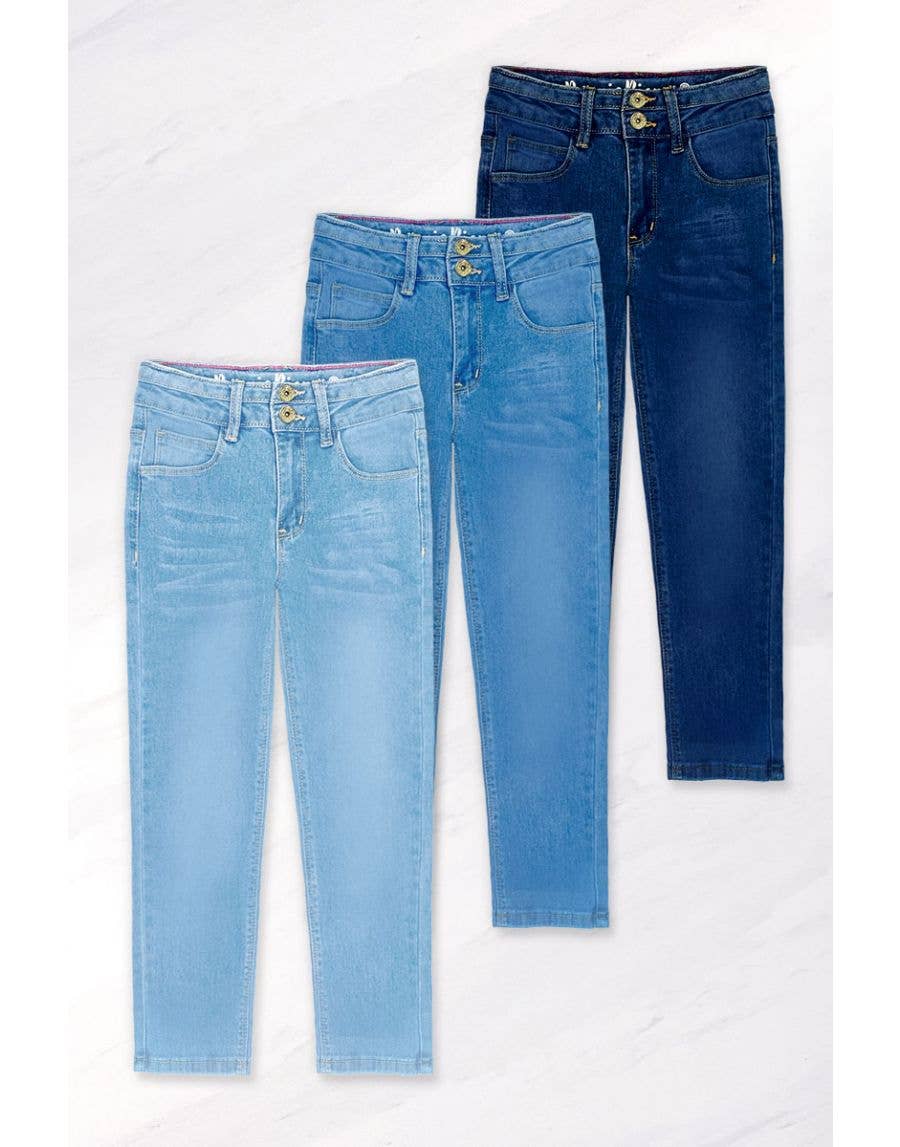 Toddlers Basic Fit Jeans w/ Glitter Buttons