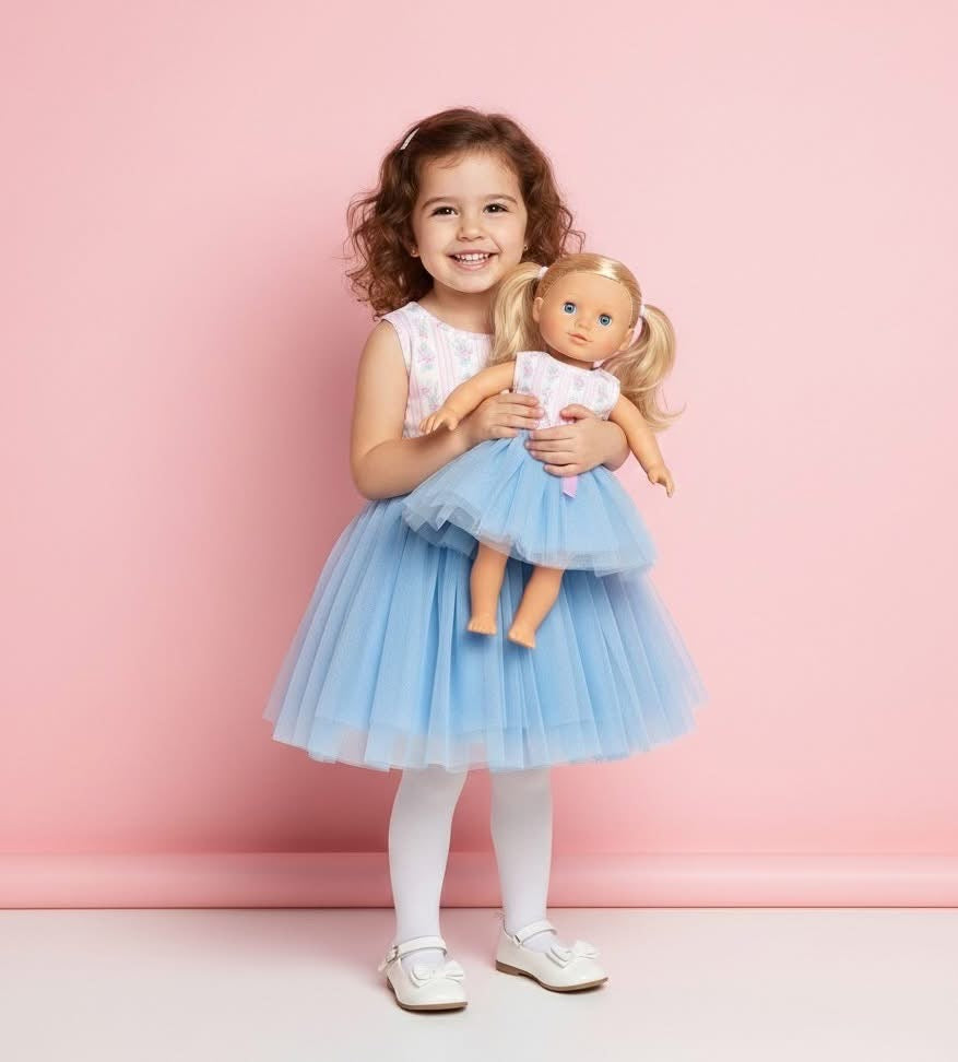 Bluebell Blush - Doll Dress