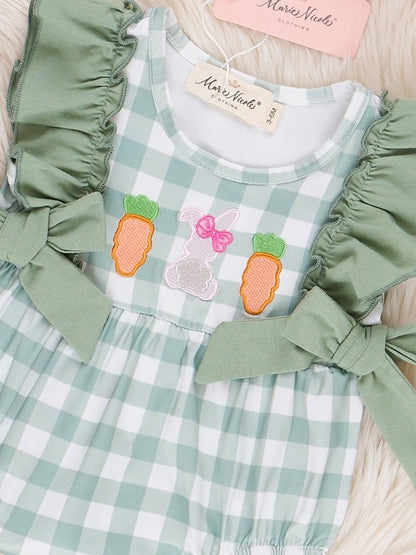 Gingham Carrot Patch Embroidered Bubble