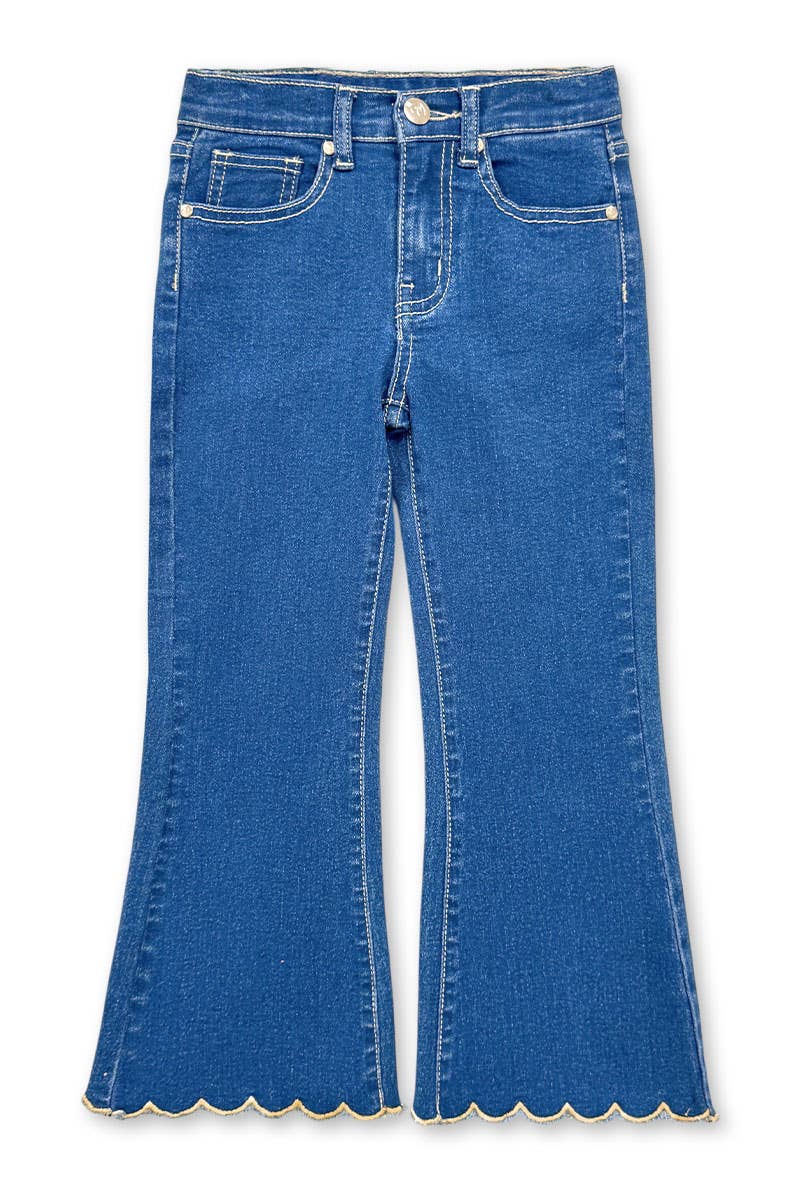 Toddler Flare Leg Denim Jean w/ Scalloped Hem - Medium