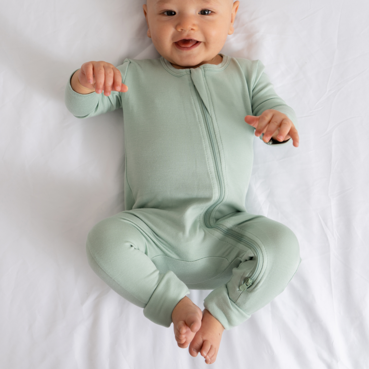 Baby Bamboo Pajamas w/ DreamCuffs™ - Dusty Rose