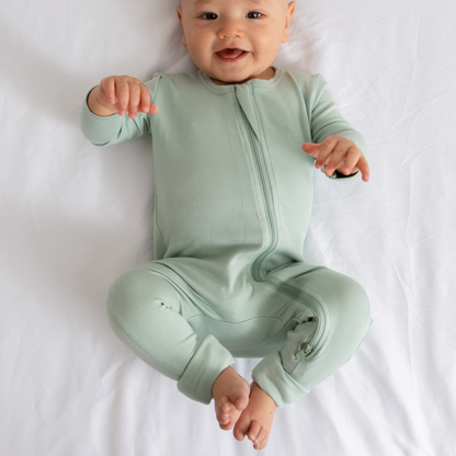 Baby Bamboo Pajamas w/ DreamCuffs™ - Dusty Rose