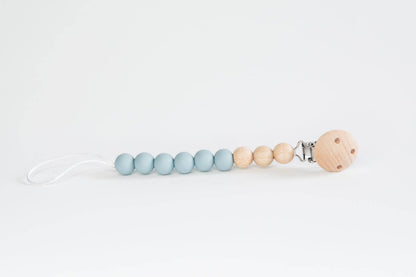 Beaded Wooden & Silicone Pacifier Clip