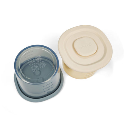 Ali+Oli Silicone Food Containers (4oz) 2-pack (Sky-Khaki)
