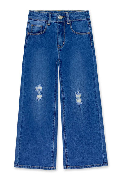 Toddler's Denim Pants w/ Wide Leg & Distress
