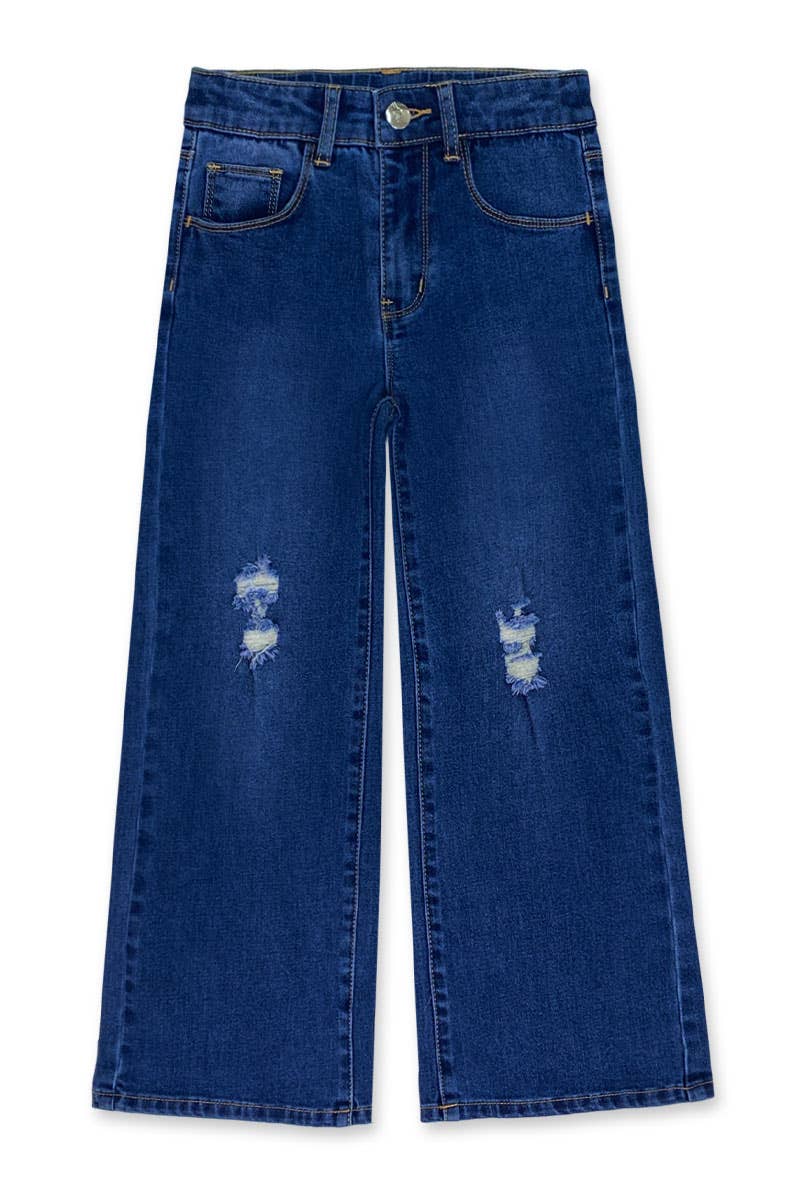Toddler's Denim Pants w/ Wide Leg & Distress