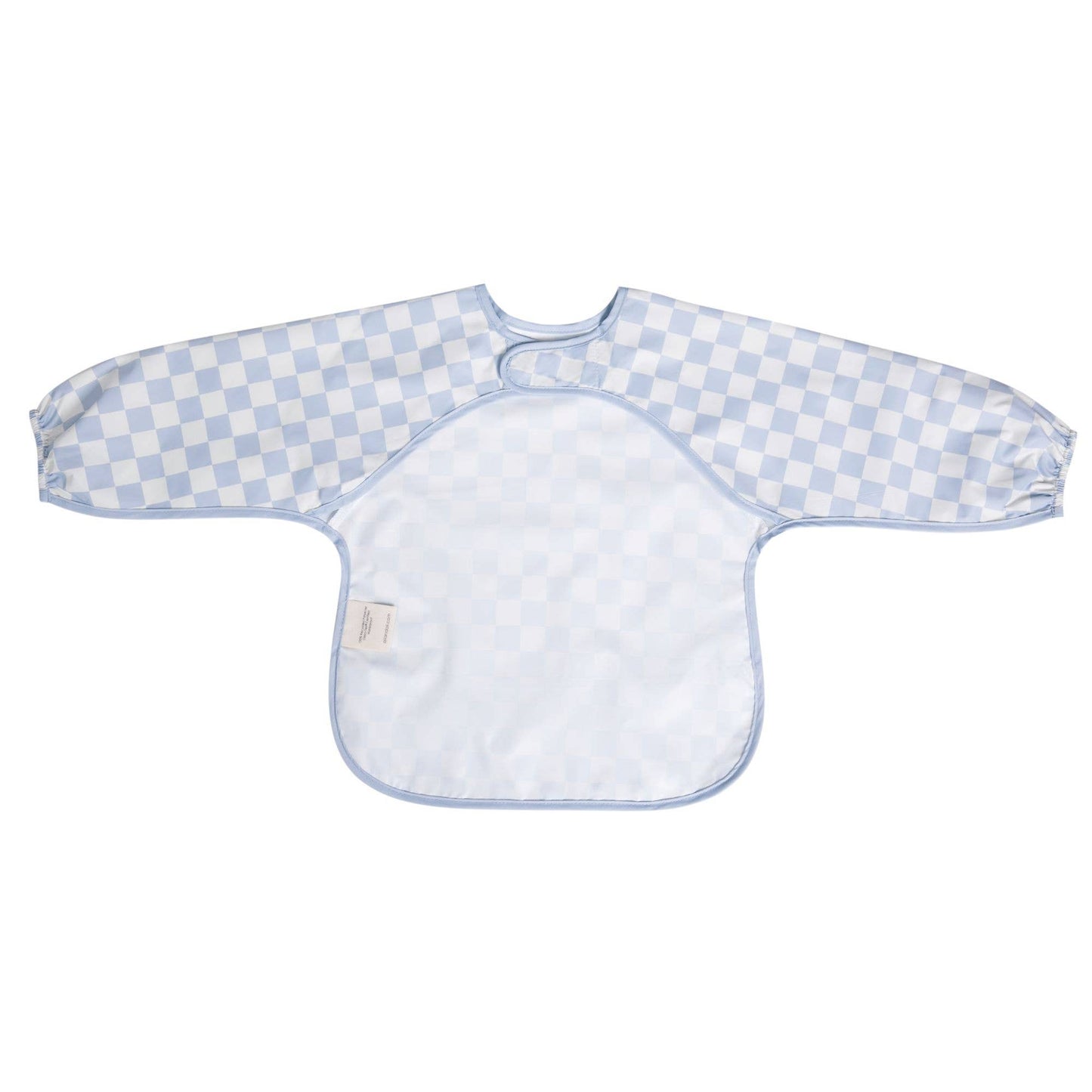 Smock Bib for Baby & Toddler Long Sleeve (Blue Checkers)
