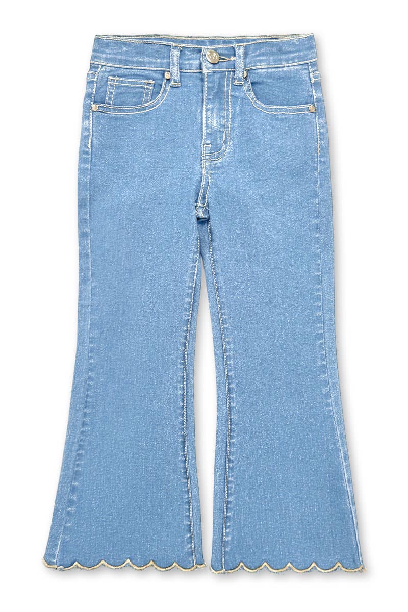 Toddler Flare Leg Denim Jean w/ Scalloped Hem - Medium