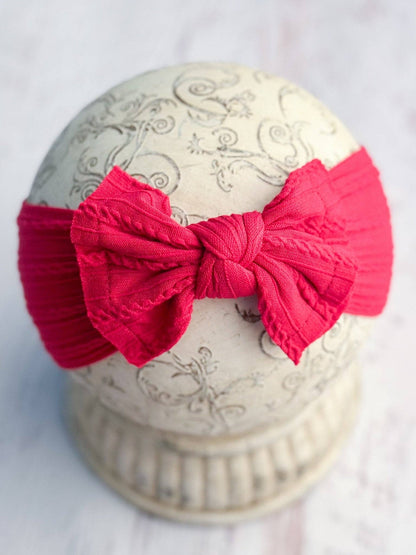 Cable Knit Bow Headbands