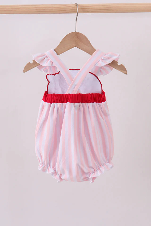 Pink Baseball Applique Bubble