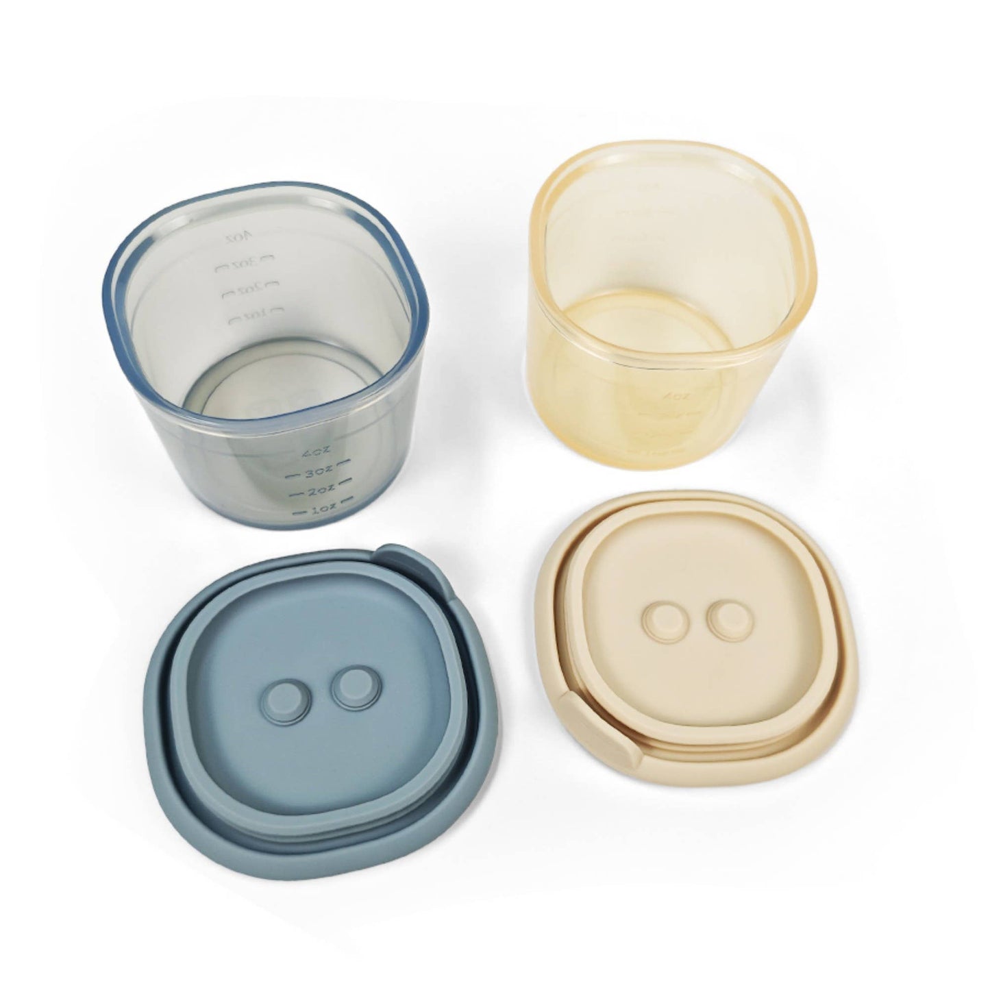 Ali+Oli Silicone Food Containers (4oz) 2-pack (Sky-Khaki)