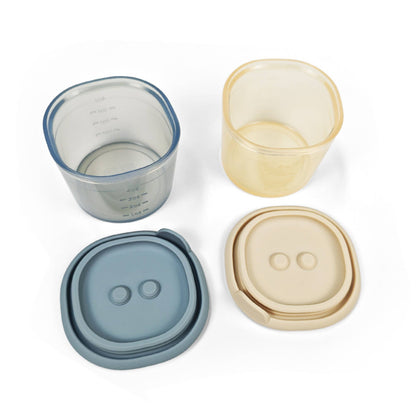 Ali+Oli Silicone Food Containers (4oz) 2-pack (Sky-Khaki)