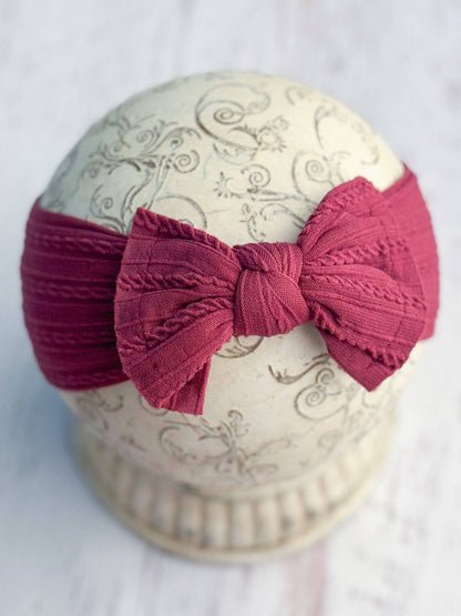 Cable Knit Bow Headbands