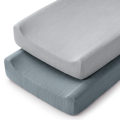 Muslin Fitted Changing Pad Cover, 2 Pack by Comfy Cubs