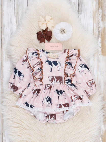 Brown Cow Ruffle Bubble
