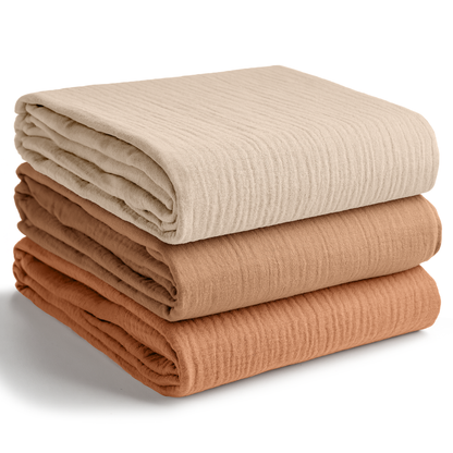 Muslin Swaddle Blankets Pack of 3 by Comfy Cubs