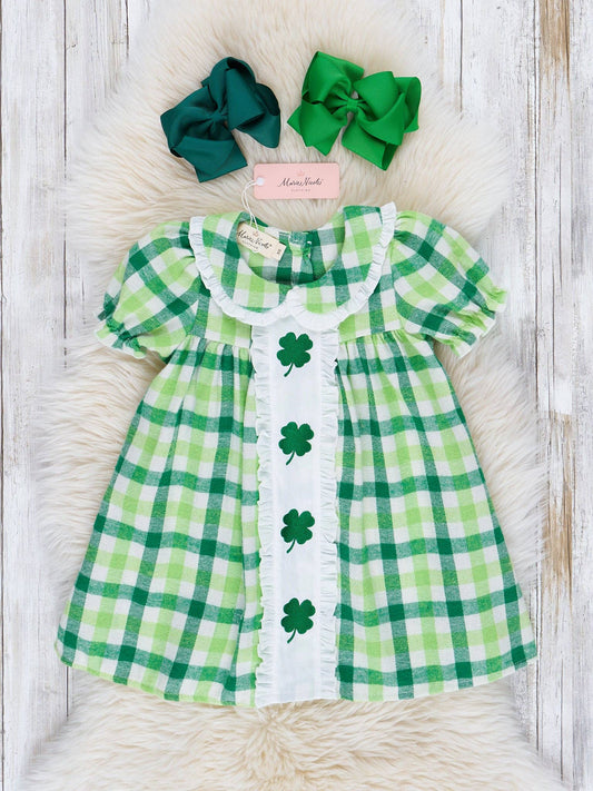 Shamrocks Darling Cotton Plaid Dress
