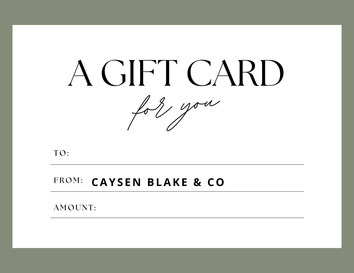 Caysen Blake & Co Gift Card