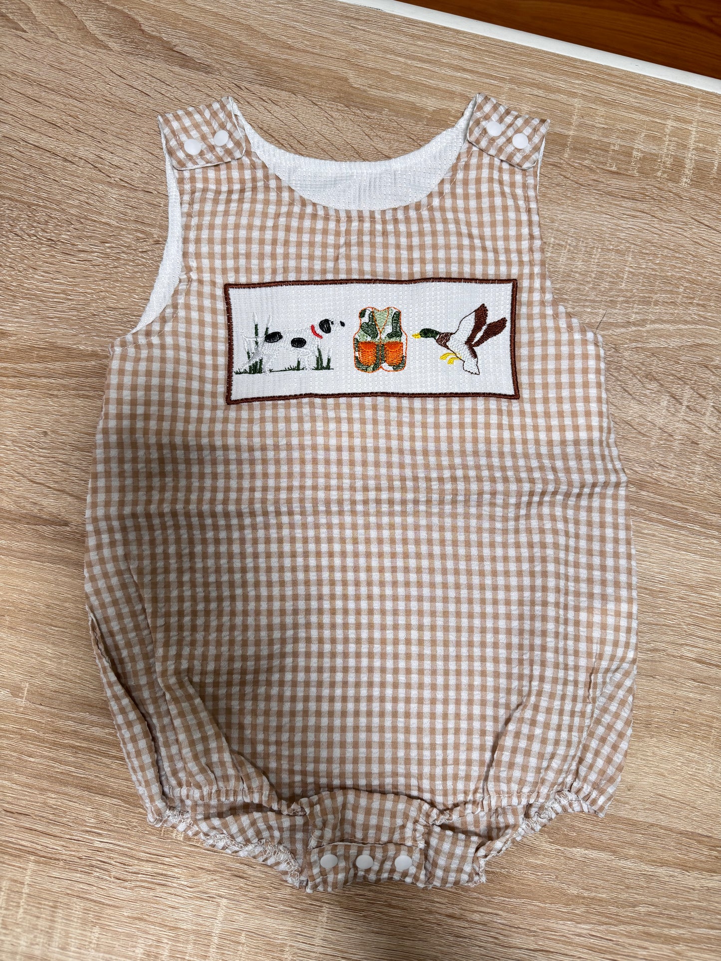 Duck Gingham Brown Romper