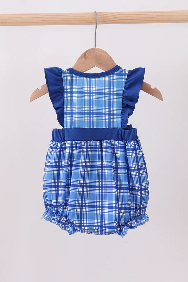 Kentucky Wild Cats Smocked Plaid Ruffle Bubble
