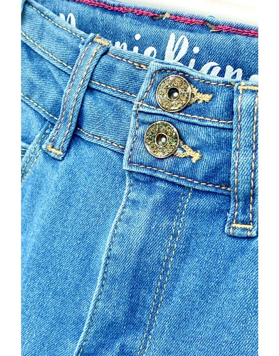 Toddlers Basic Fit Jeans w/ Glitter Buttons