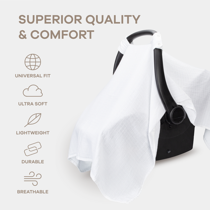 Baby Car Seat Cover, Large Car Seat Canopy by Comfy Cubs