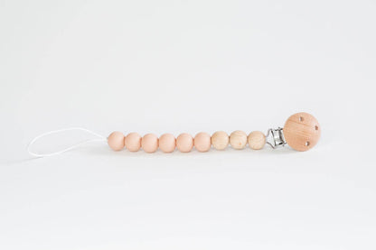 Beaded Wooden & Silicone Pacifier Clip
