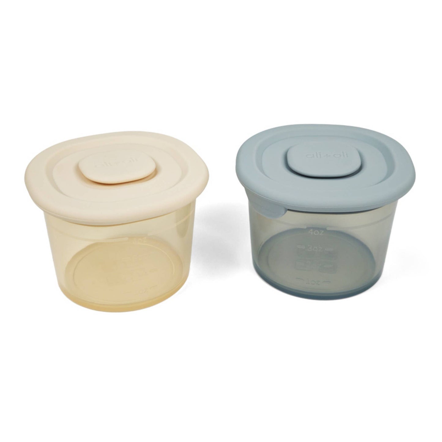 Ali+Oli Silicone Food Containers (4oz) 2-pack (Sky-Khaki)