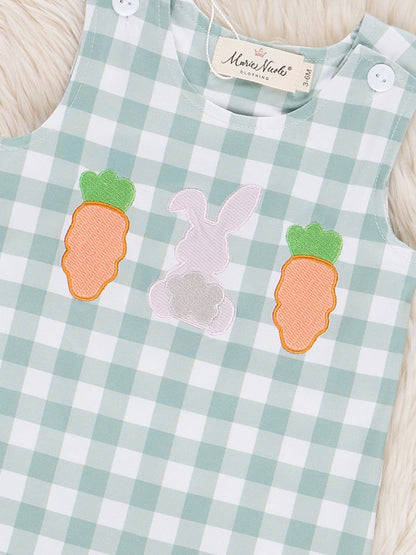 Gingham Carrot Patch Embroidered Johnny
