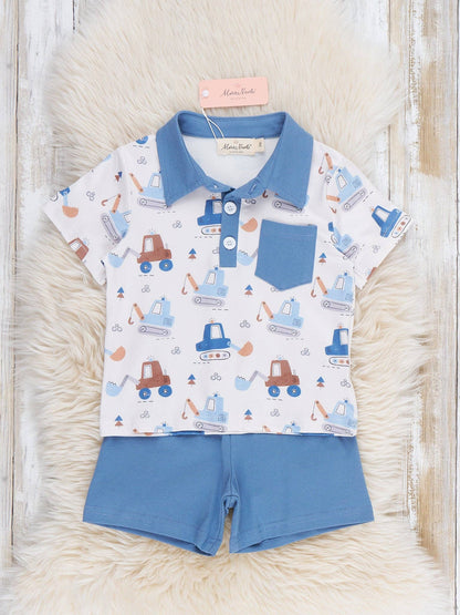 Busy Excavators Polo Outfit