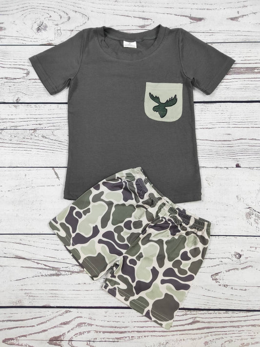Duck Camouflage Printed Shorts Set