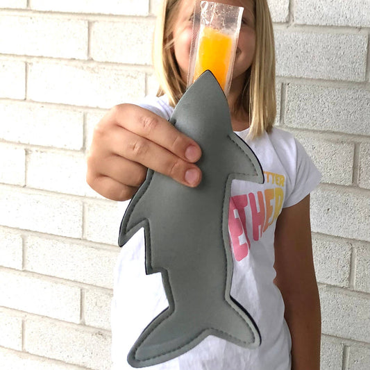 Shark Neoprene Ice Pop Holder Grey Freezie Koozie