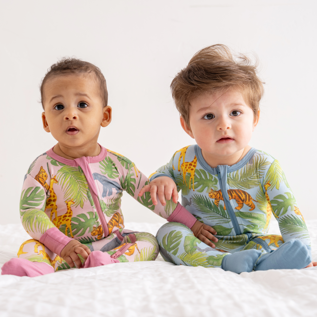 Baby Bamboo Pajamas w/ DreamCuffs® - Pink Safari