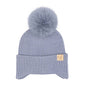 Kid's CC Double Pom Beanie with Ear Flaps