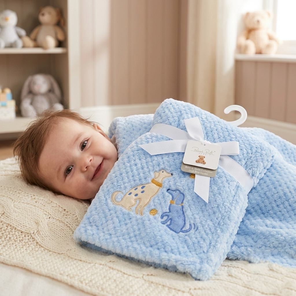René Rofé® Super Soft Popcorn Plush Baby Blanket