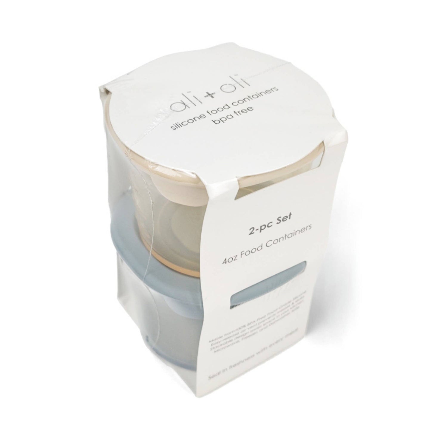 Ali+Oli Silicone Food Containers (4oz) 2-pack (Sky-Khaki)