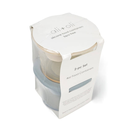 Ali+Oli Silicone Food Containers (4oz) 2-pack (Sky-Khaki)