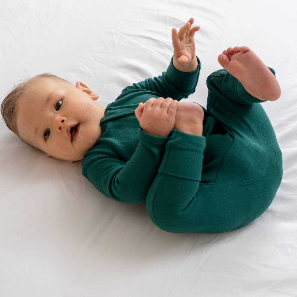 Baby Bamboo Pajamas w/ DreamCuffs™ - Dusty Rose