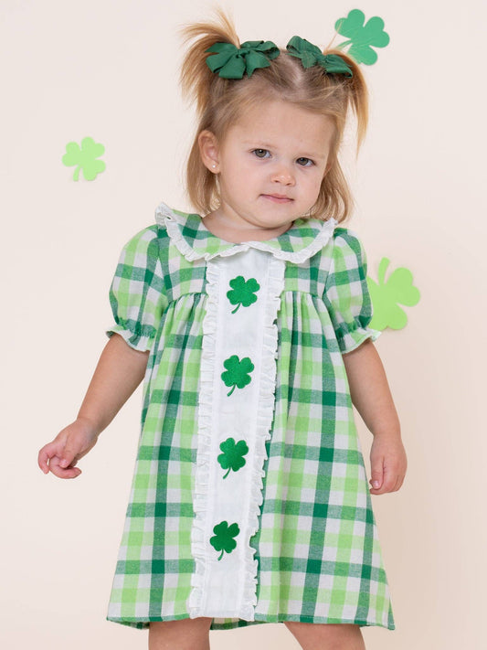 Shamrocks Darling Cotton Plaid Dress